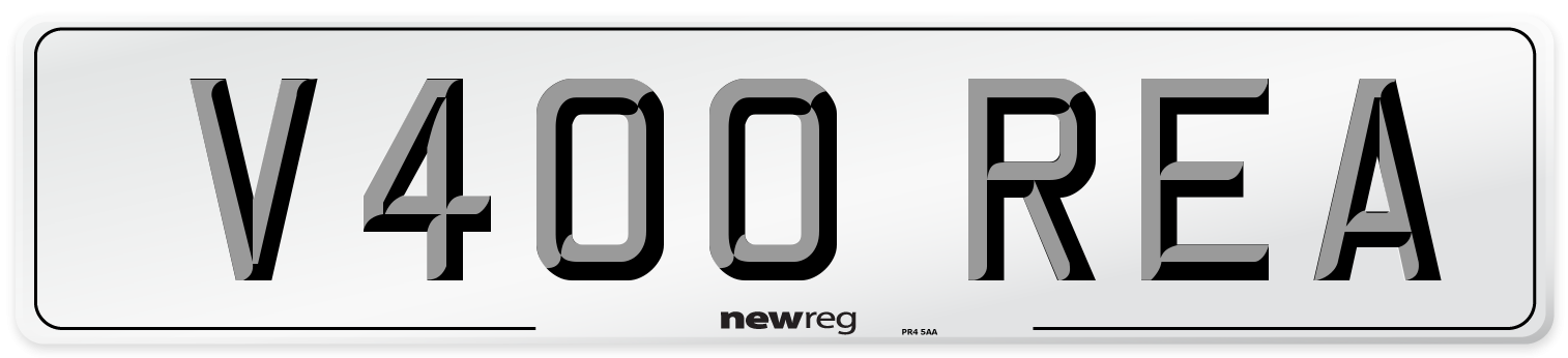 V400 REA Number Plate from New Reg